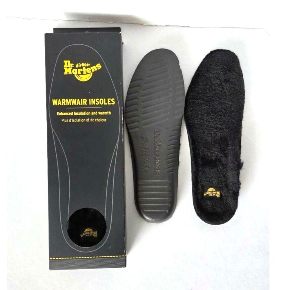 Dr Martens WarmWair Insoles Warm Faux Fur Insulated NIB Black Men 9 / Women 10